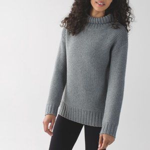 Lululemon Karma Kurmasana 100% Merino Wool Sweater Heathered Medium Grey